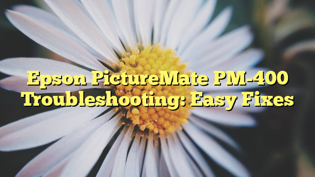 Epson PictureMate PM-400 Troubleshooting: Easy Fixes