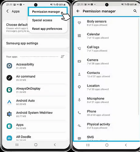 Android Bluetooth permission settings