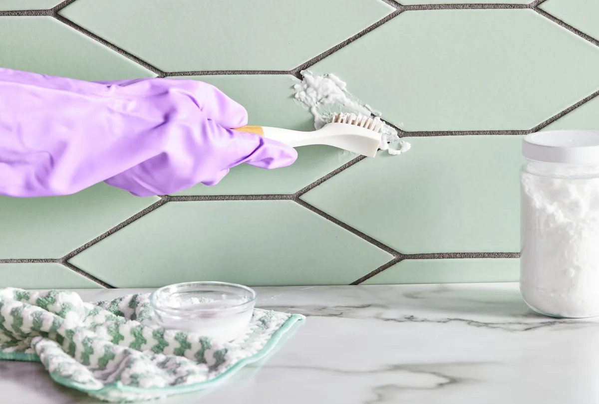 baking soda hydrogen peroxide paste grout cleaning