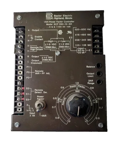 Basler Electric Var Power Factor Controller Model Scp 250 G 60 Troubleshooting