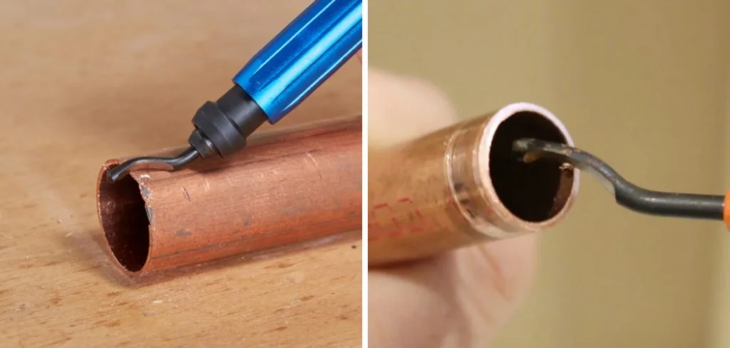 Burrs on copper pipe