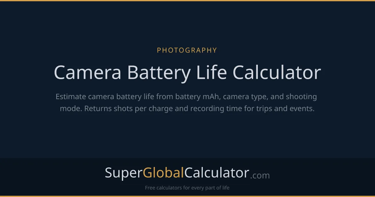 camera battery life decision tree