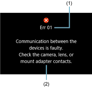 Canon EOS R6 error message