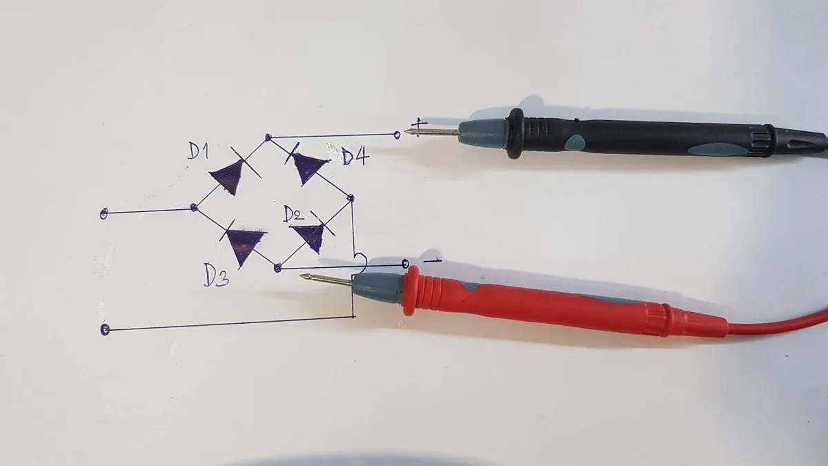 diode bridge rectifier test multimeter