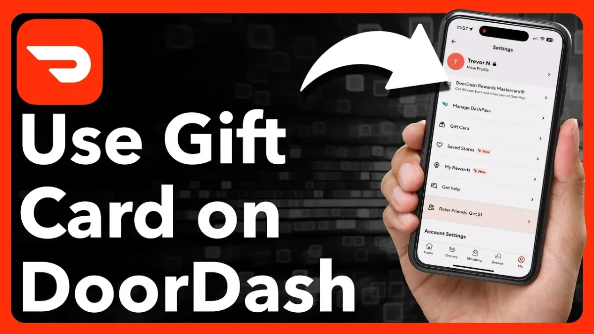 DoorDash e-gift card email PIN location