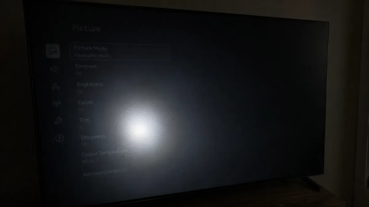 flashlight test TV screen