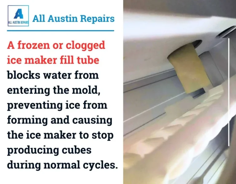 frozen fill tube ice maker
