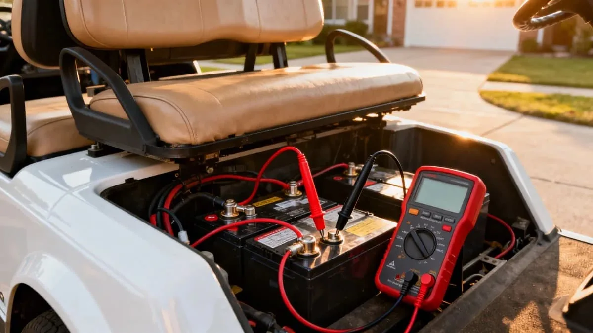 golf cart battery pack multimeter testing