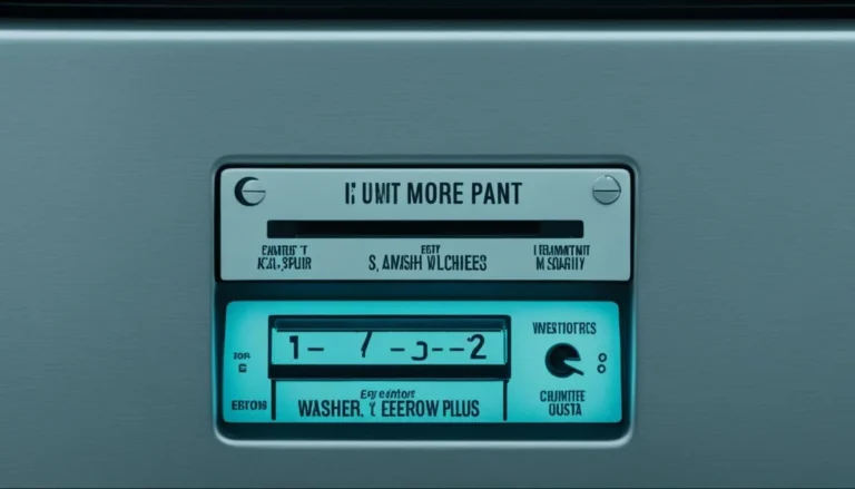 Kenmore washer error code display