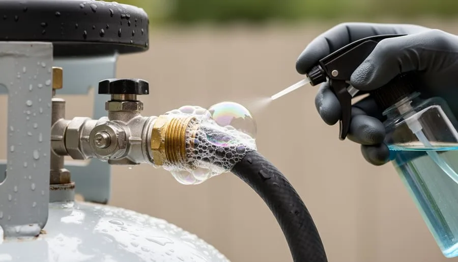 Leak test (soap and water)