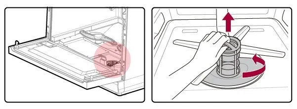 LG dishwasher filter assembly