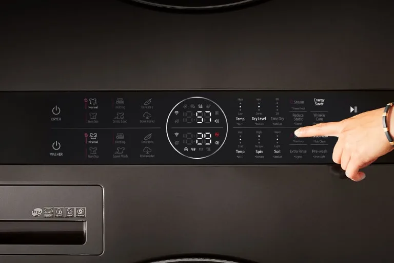 LG washing machine control panel