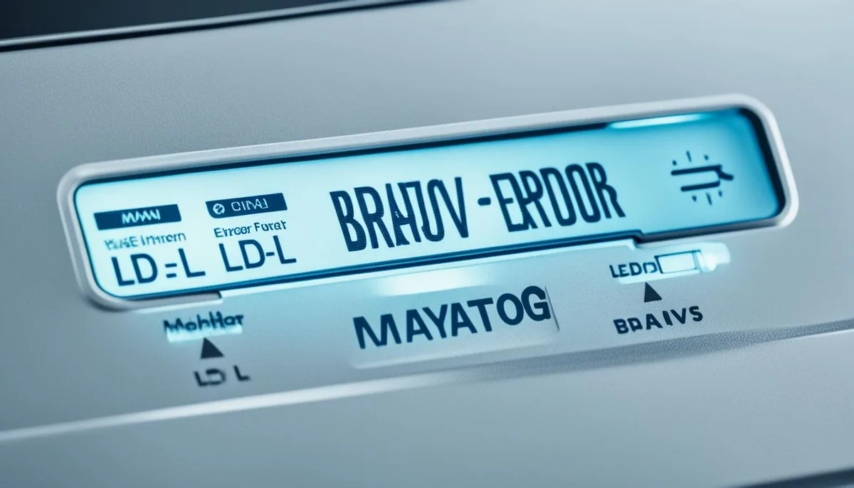 Maytag Bravos XL error code chart