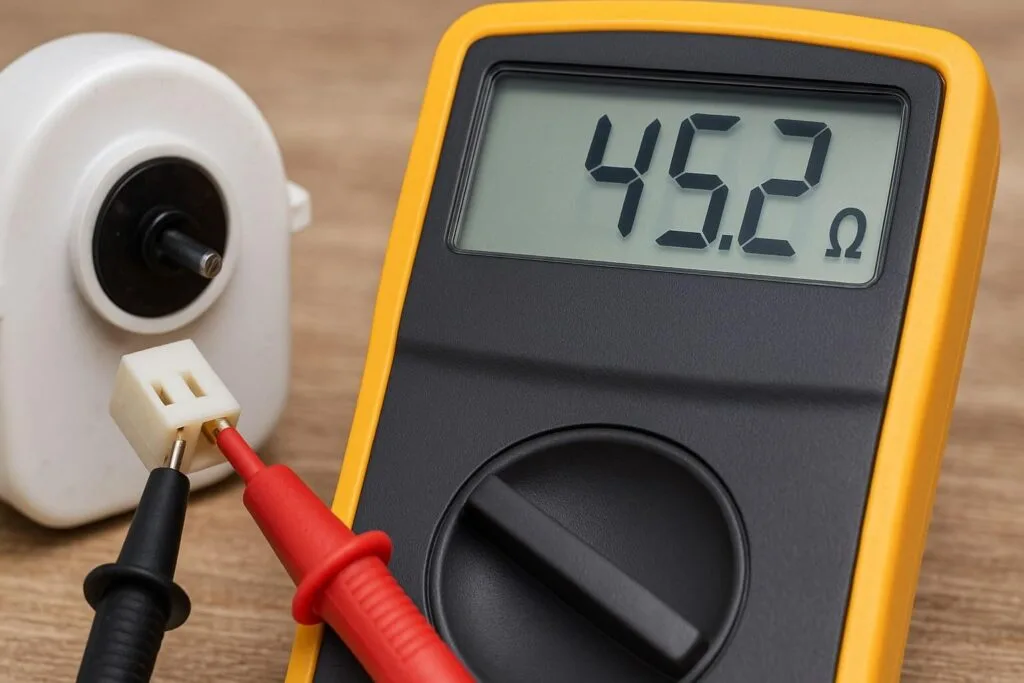 multimeter testing fan motor