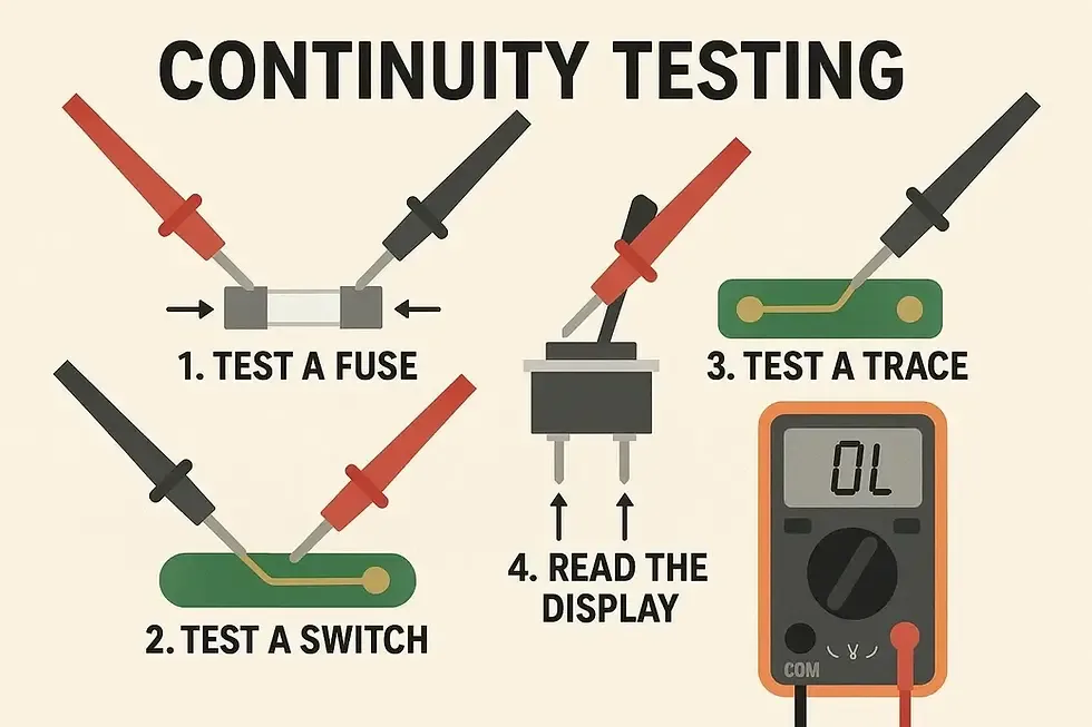 multimeter testing fuse continuity