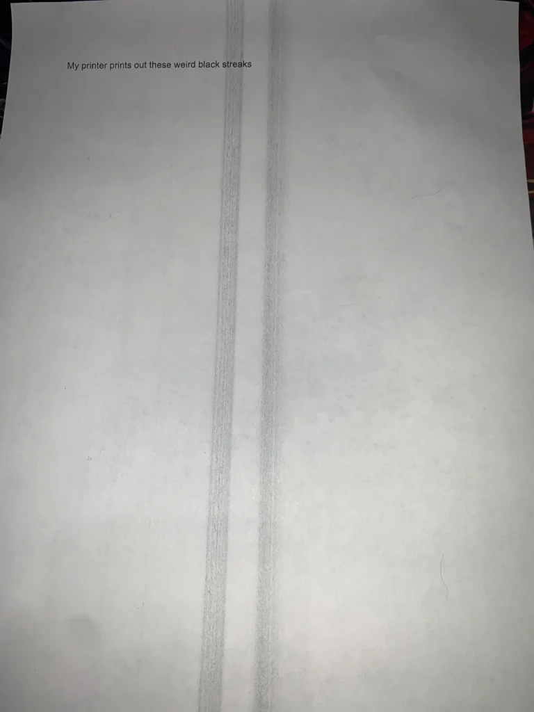 printer paper with streaks