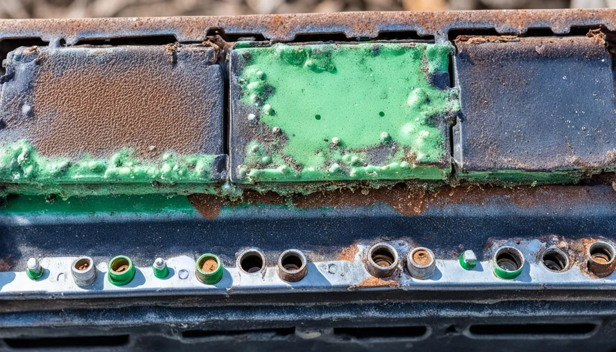 remote battery compartment corrosion