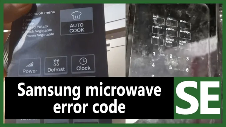 Samsung Microwave Se Error Code
