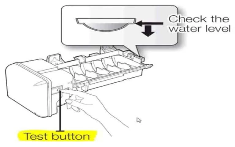 Samsung Pvd28bynfs ice maker test button