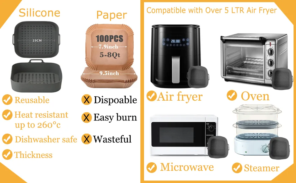 silicone air fryer liner