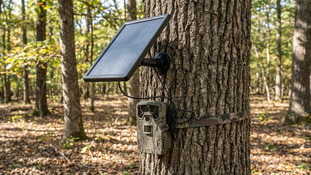 trail camera solar panel setup