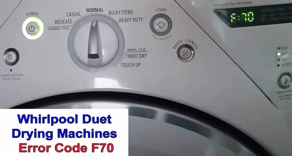 Whirlpool Duet error code F30 display